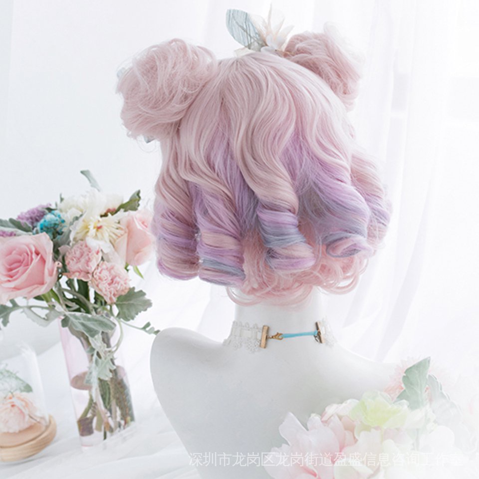 Tóc Giả Ngắn Sợi Tổng Hợp Nhiều Màu Sắc Phong Cách Lolita Dành Cho Nữ
