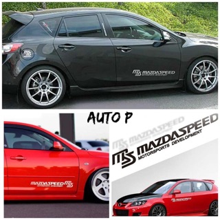 [ẢNH THẬT] Bộ 2 miếng Decal phản quang "MAZDASPEED” dán trang trí xe ô tô
