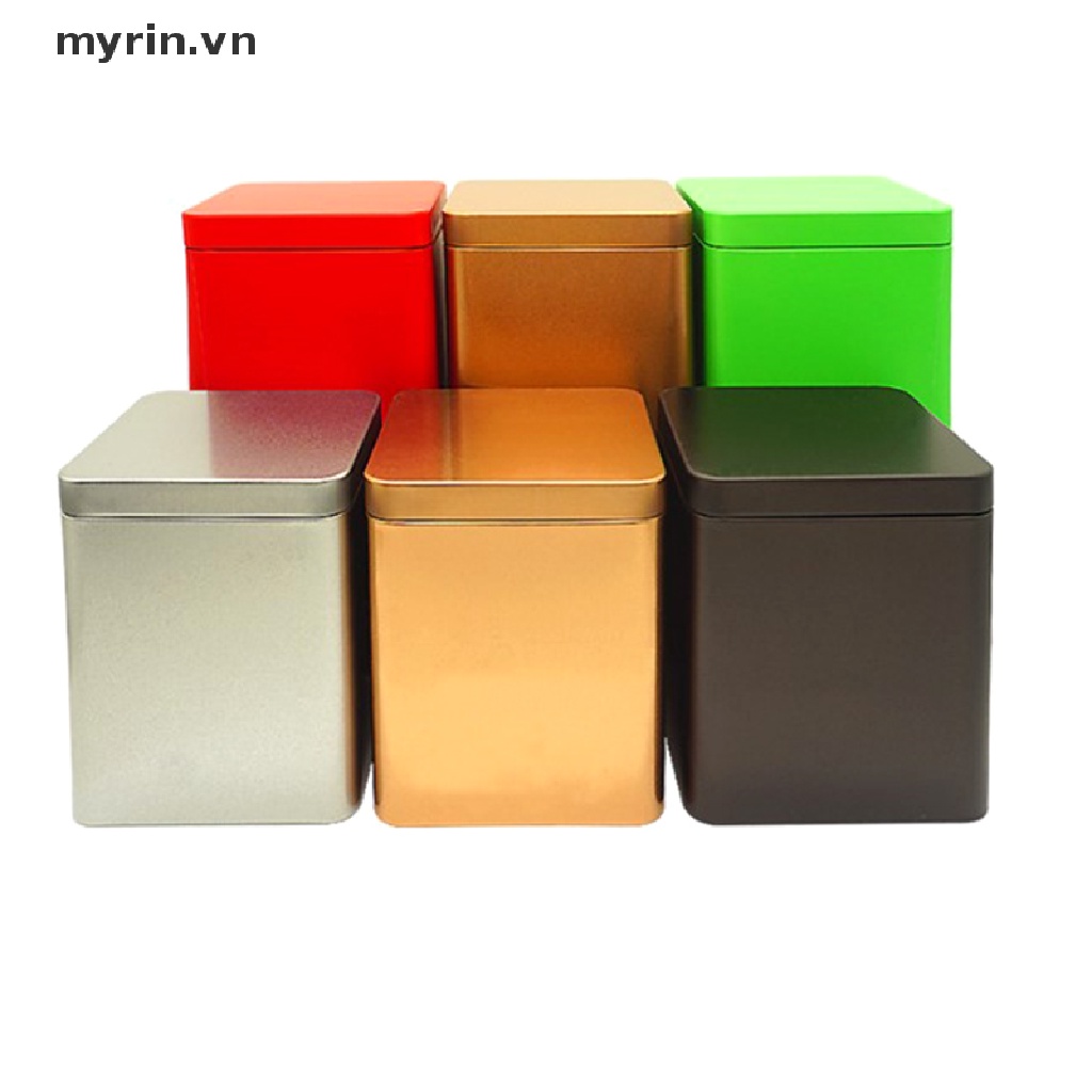 1 Hộp Thiếc Vuông Đựng Trà Tiện Lợi