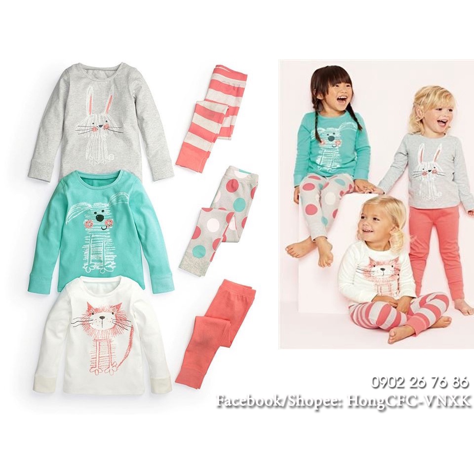 Bộ cotton next bé gái xuất xịn