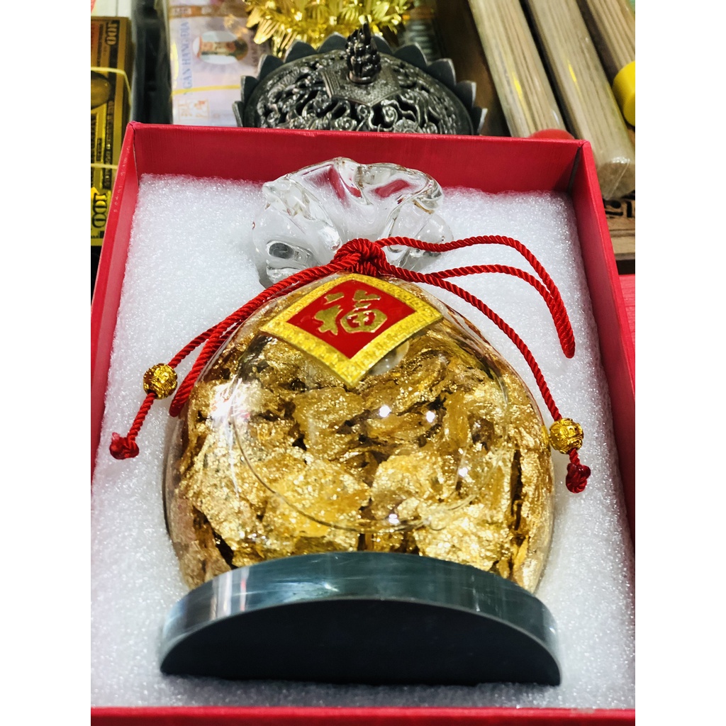 Túi Vàng Thỏi Vàng Tài Lộc May Mắn [Trầm Hương Búp Sen]