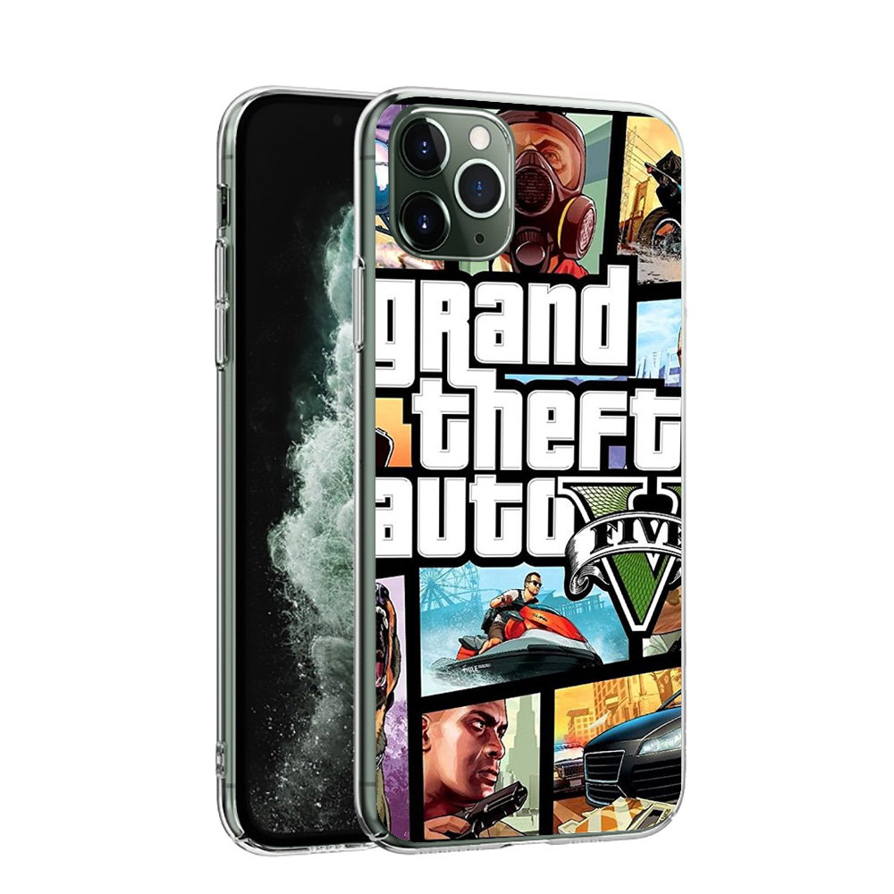 Ốp Điện Thoại Trong Suốt Họa Tiết Game Gta 5 Cho Iphone 12 Pro Max 5 5s Se Huawei Y6 Y6p Y7a Nova 5t 8x C60