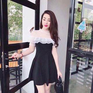 Bigsale Đầm xòe phối ren bi