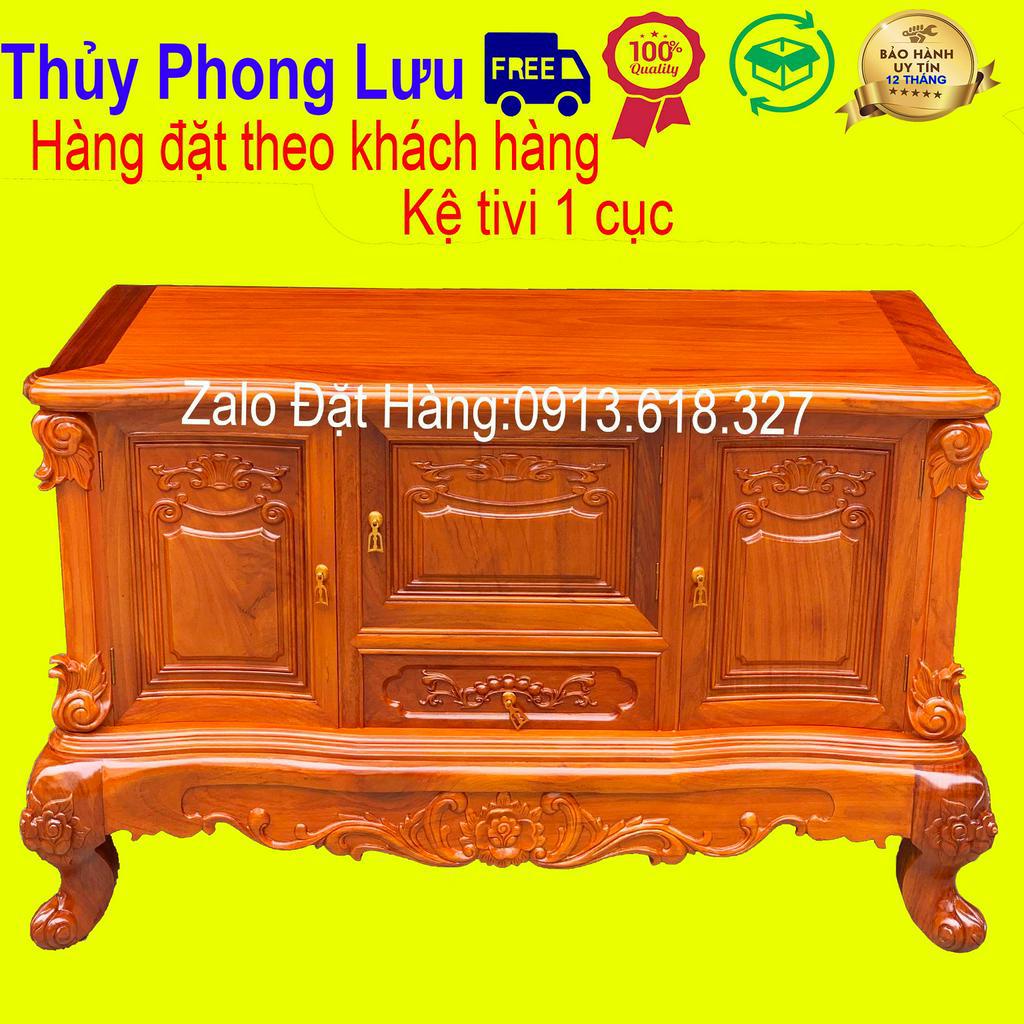 Tủ kệ tivi hoa hồng kê phòng khách 3 cánh 1 ngăn kéo