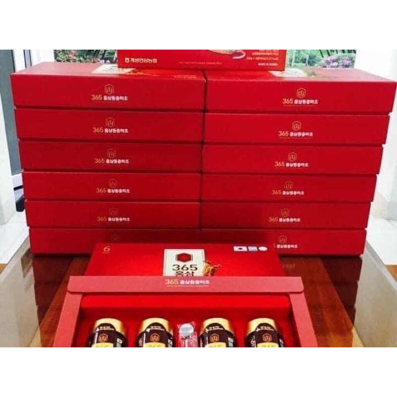 Cao Hồng Sâm Đông Trùng Hạ Thảo 365 Hàn Quốc Hộp 4 lọ x 240g, Bồi bổ sức khỏe, chống mệt mỏi