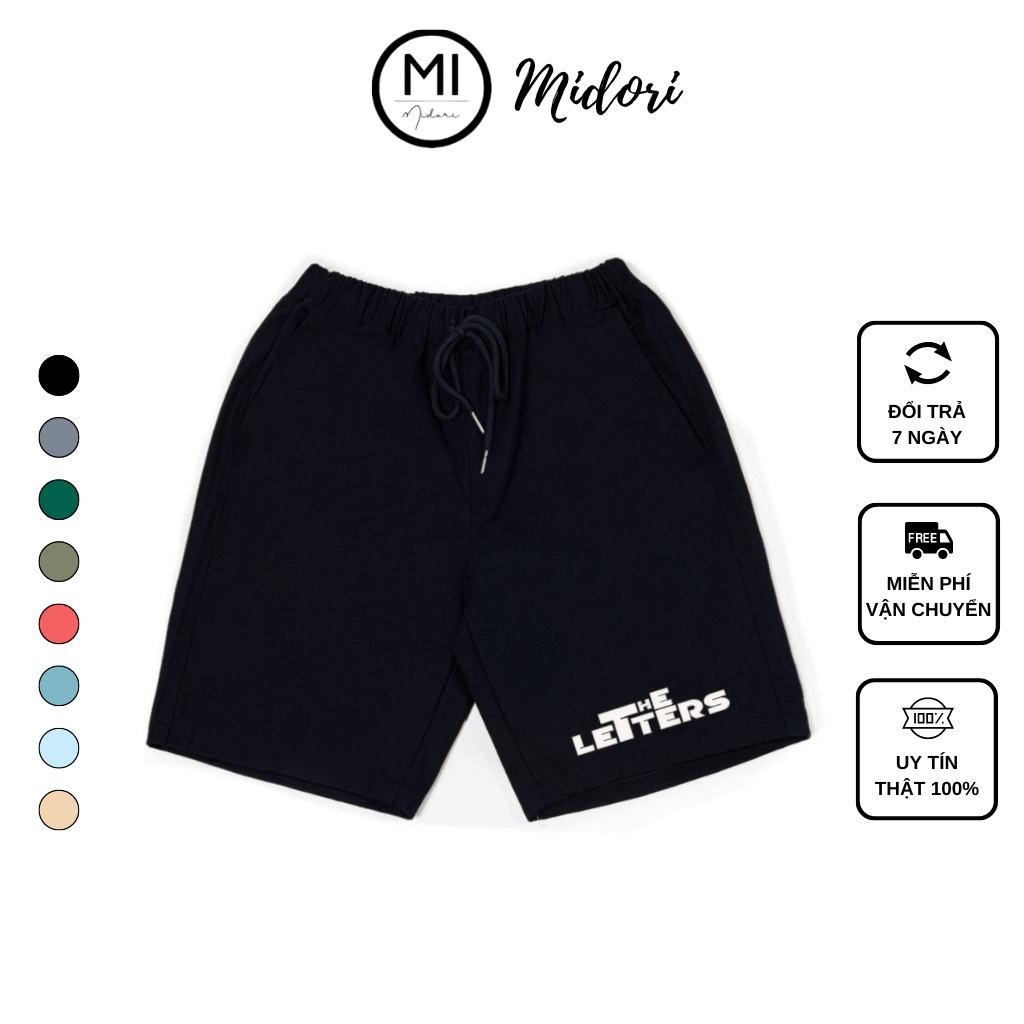 Quần Short Kaki Lưng Thun Co Giản Phản Quang Unisex Mềm Mịn 3 Màu Trẻ Trung Local Brand Chính hãng Mi Midori