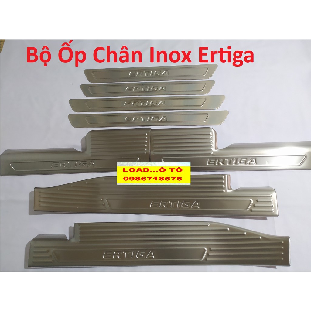 Ốp Bậc Cửa, Nẹp Bước chân trong, ngoài Xe Ertiga 2022-2019 Hàng Inox Cao Cấp