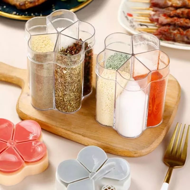 Hộp Đựng Gia Vị 5 Ngăn 5 Trong 1 Đa Năng Tiện Dụng