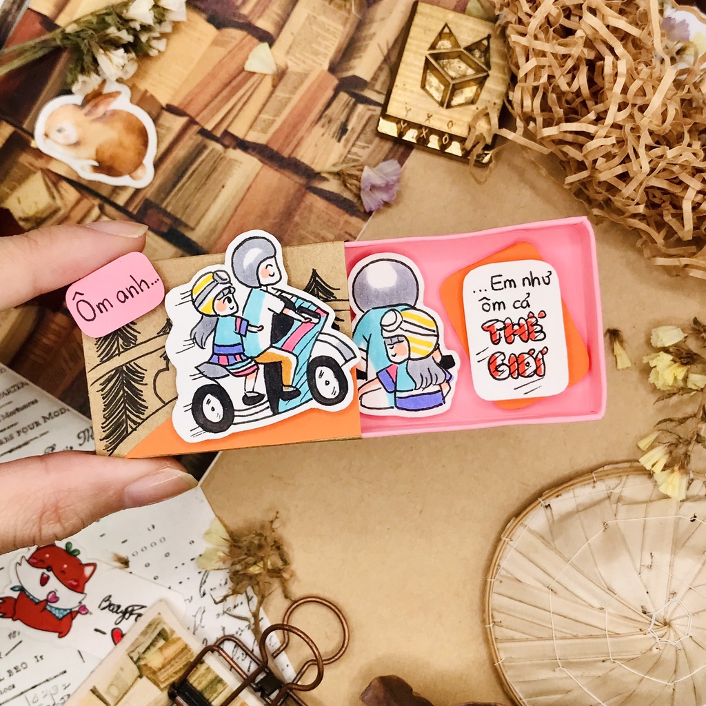 Hộp diêm handmade Ôm Anh tỏ tình dễ thương tặng người yêu ngẫu hứng