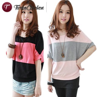 Áo thun cánh dơi cổ tròn thời trang mùa hè cho nữ