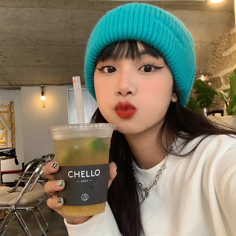 Nón len trùm đầu thêu chữ BACKNOWAumn phong cách Nhật Bản và Hàn Quốc