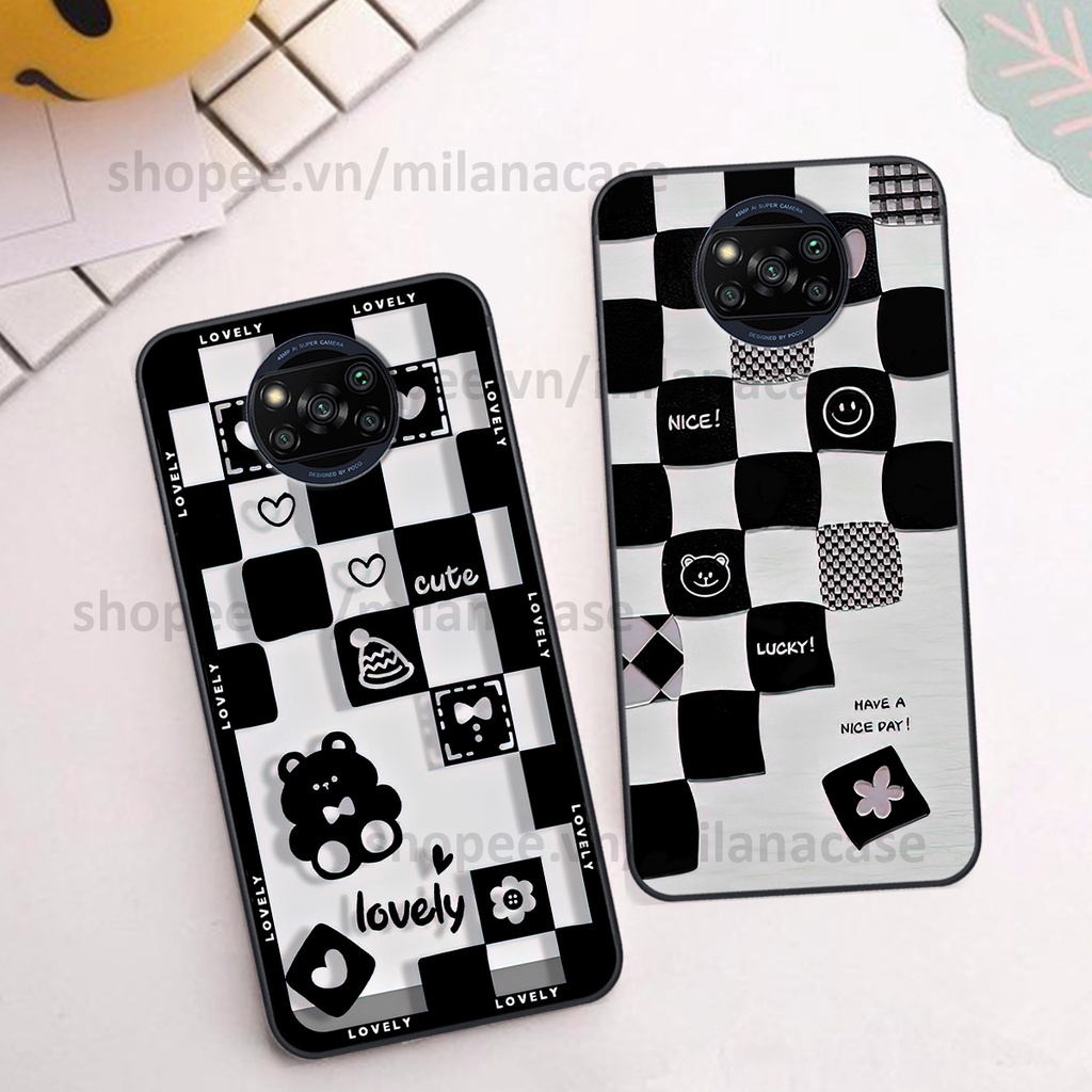 Ốp Xiaomi Poco X3 / Poco X3 Pro in hình caro trái tim siêu đẹp, siêu nét đầy phong cách cá tính