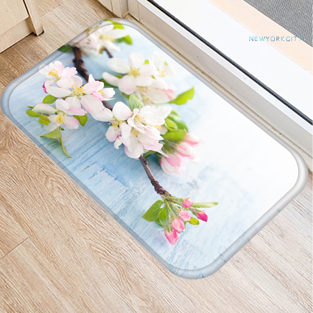 Thảm lót cửa chùi chân Chống Trượt Họa Tiết Lá Cây Dành Cho Nhà Bếp Phòng Tắm