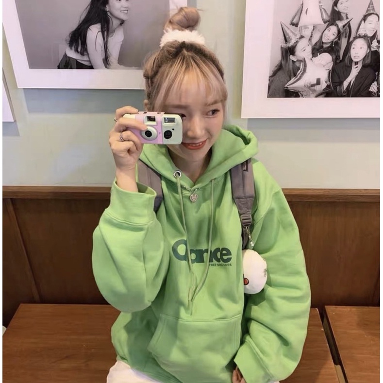 Áo Hoodie Tay Dài Túi Bụng Unisex Xanh Lá Chance