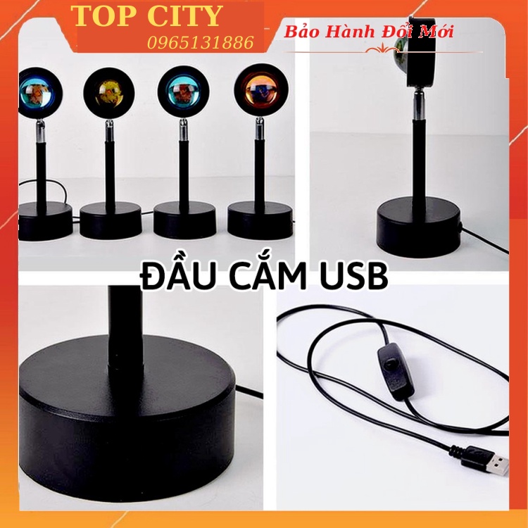Đèn Hoàng Hôn Chuyển Được 4 Màu -  Đèn Cầu Vồng Chiều cao 27cm, dây USB dài 1.2m, quay 180 độ