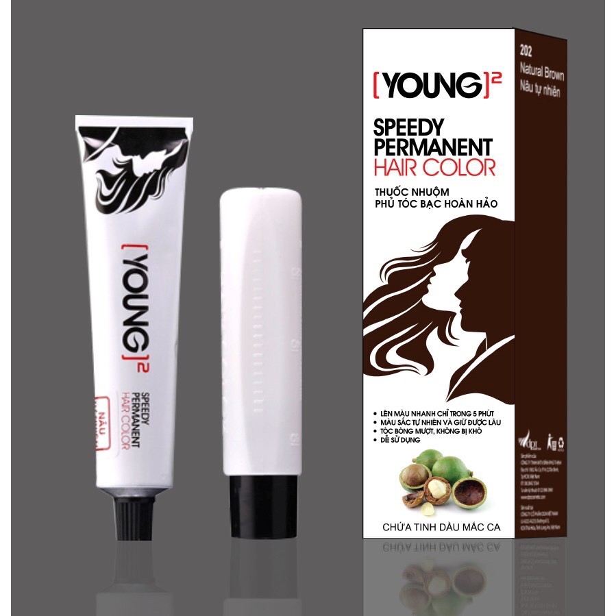 kem nhuộm PHỦ TÓC  BẠC HOÀN HẢO YOUNG 60 ML PHỦ BẠC 100%an toàn cho mọi loại da không kích da