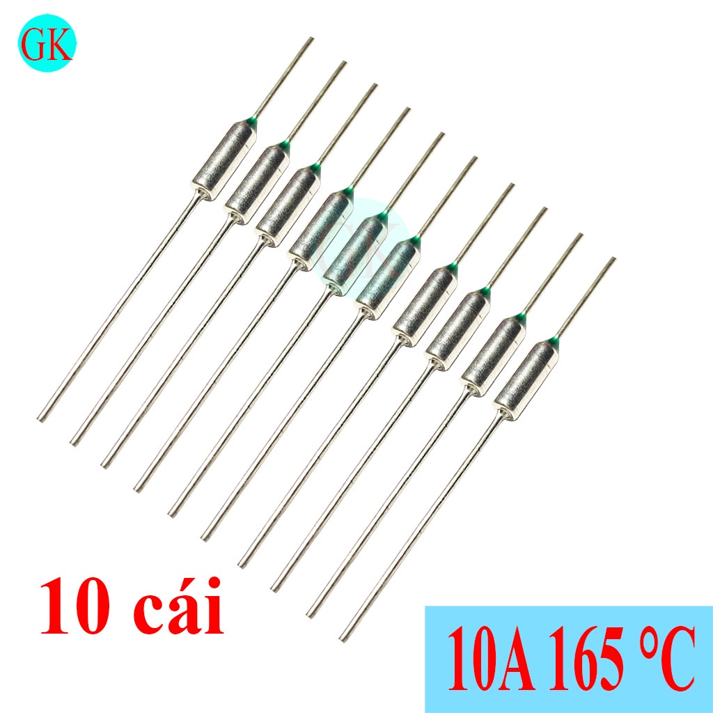 (10 cái) Cầu chì nồi cơm điện 10A 165 độ C [K-08-14]