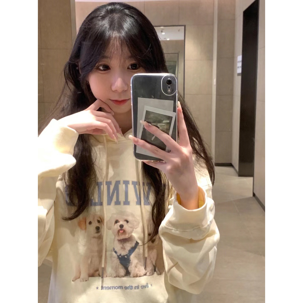 NRVP Áo Hoodie Tay Dài Oversize In Họa Tiết Phong Cách Hàn Quốc Kiểu Mới Cho Nam / Nữ