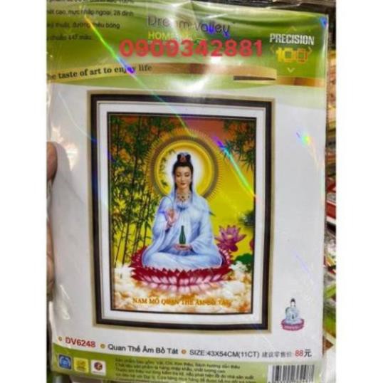 Tranh thêu Chữ thập Quan thế âm bồ tát Dream valley mẫu mới  DV6248 (43x54 cm)chưa thêu | BigBuy360 - bigbuy360.vn