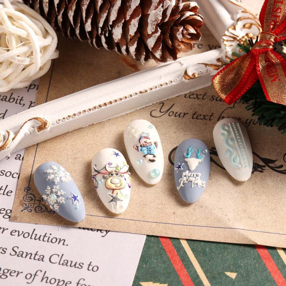 Miếng Dán Trang Trí Móng Tay Họa Tiết Giáng Sinh / Vỏ Sò / Bông Tuyết Xinh Xắn DIY