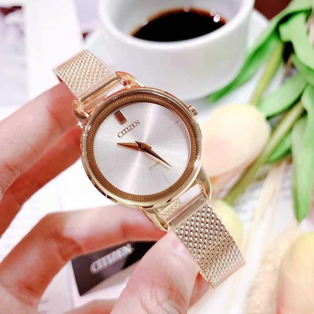 Đồng hồ nữ Citizen  EZ7003-51X Nhật Bản size nhỏ tiểu thư,màu rose gold sang trọng, nhã nhặn không quá chói mắt