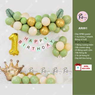 Set bóng trang trí sinh nhật 1 tuổi đơn giản