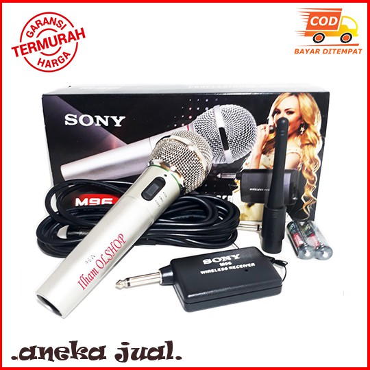 Micro Hát Karaoke Không Dây Có Dây Cáp Chất Lượng Cao Sony M96