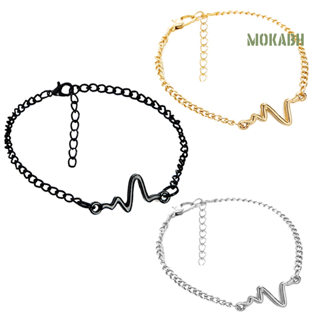 Vòng Đeo Tay Họa Tiết Sóng Âm Độc Đáo Thời Trang Cho Cặp Đôi