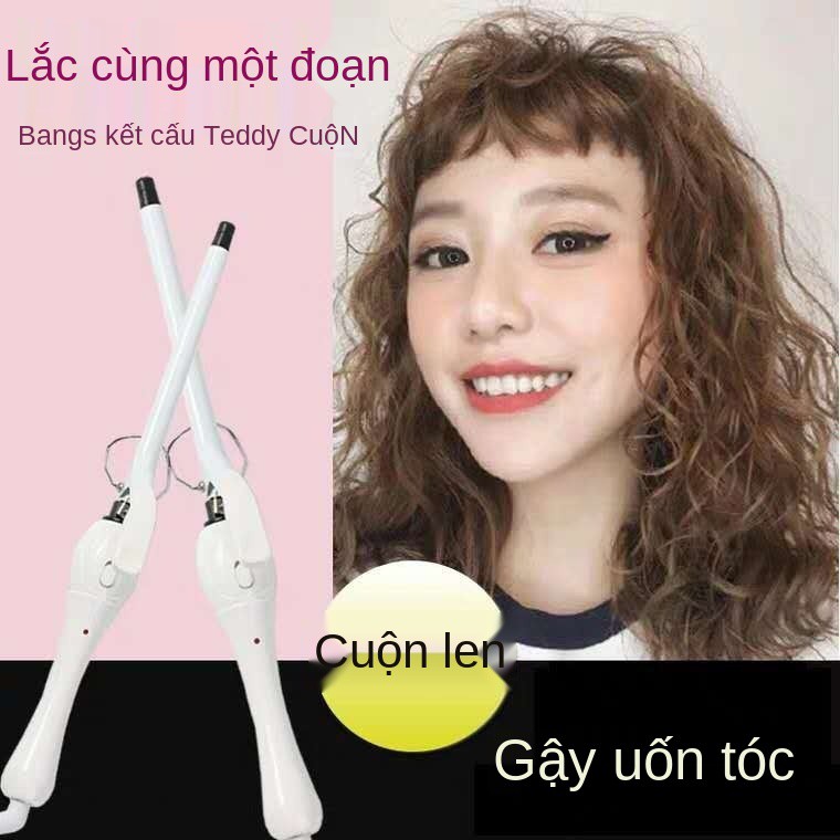 Tóc nam ngắn ngang vai uốn bằng len siêu mịn sắt trứng 9mm Máy Teddy