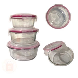 Hộp thủy tinh hình tròn đựng cơm, đồ ăn đa năng ( 400ml - 620ml - 950ml )