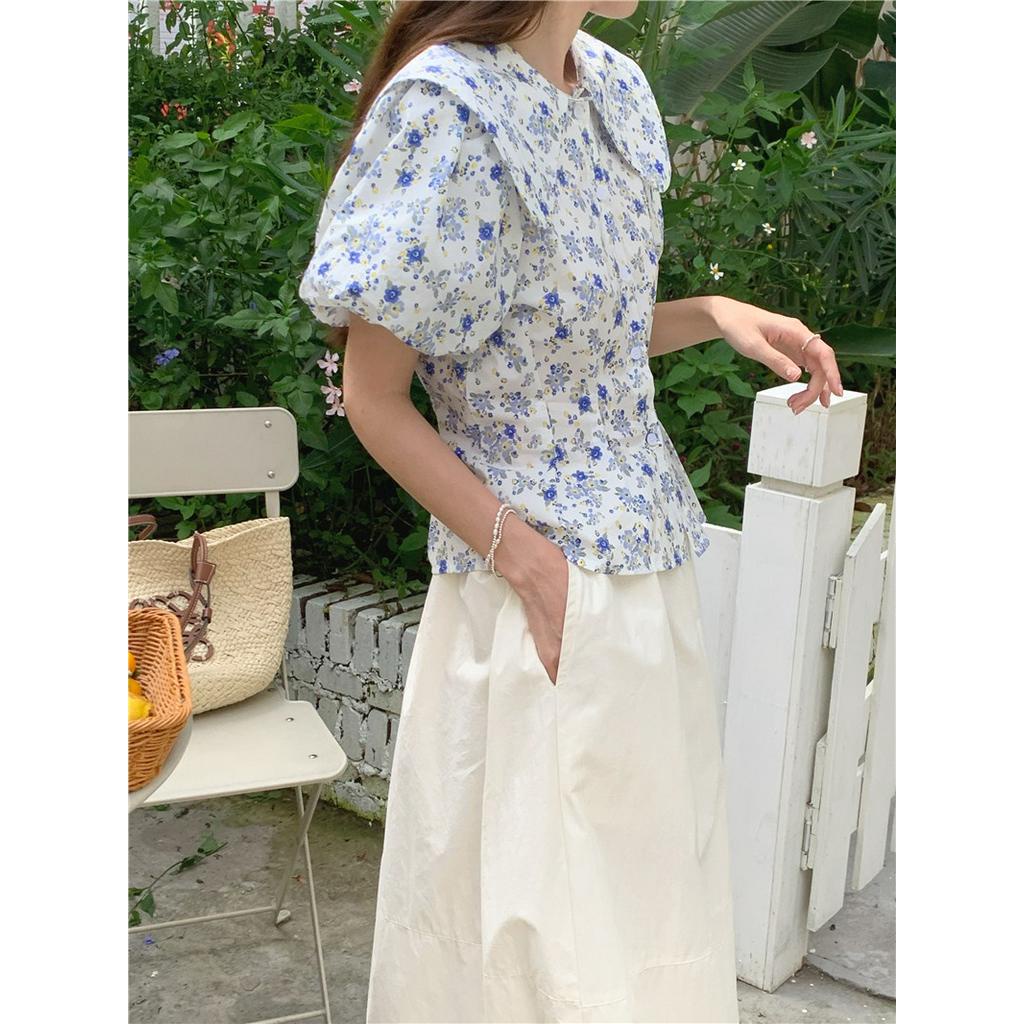 Áo Sơ Mi Hoa Ngắn Tay Phong Cách Hàn Quốc Mới 52580 Dành Cho Nữ