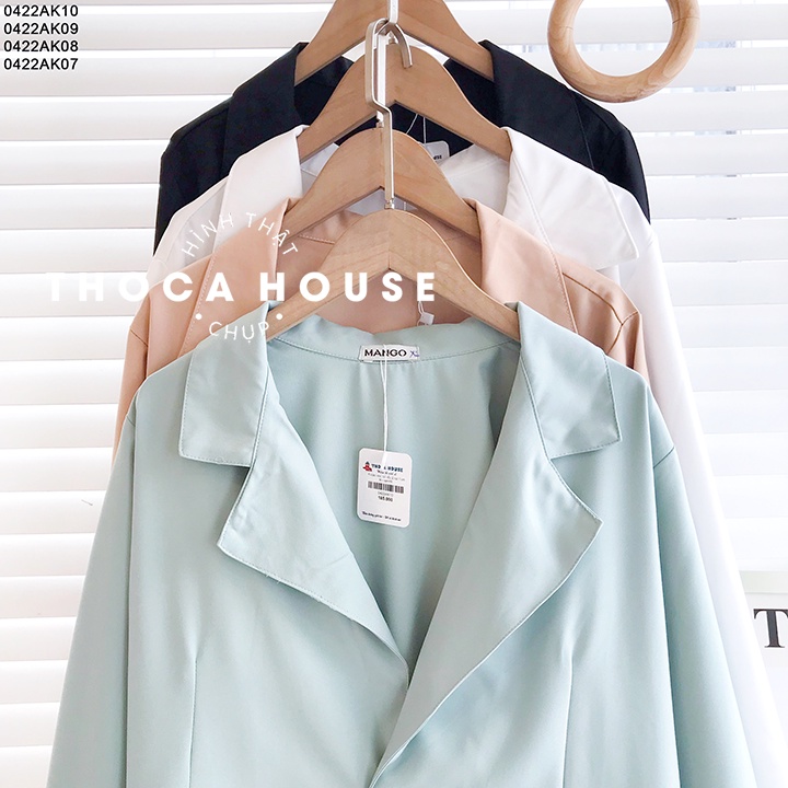 Áo khoác vest - blazer nữ form rộng oversize túi nấp 2 nút THOCA HOUSE phối đồ cá tính, thanh lịch công sở