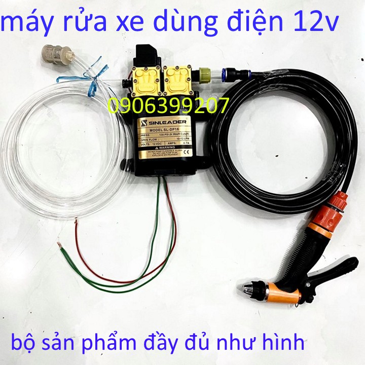 máy rửa xe 12v bơm 2 động cơ