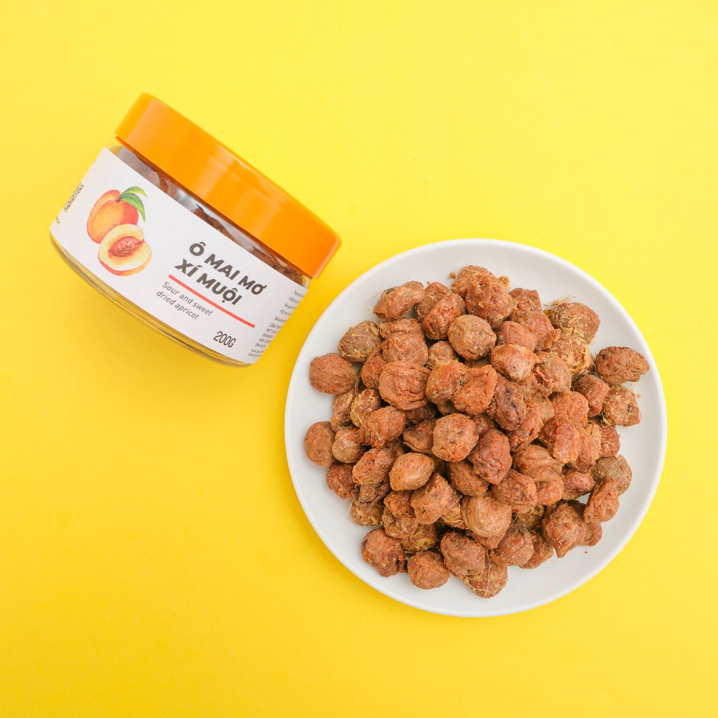 Ô mai mơ xí muội VIETGOURMET ô mai ăn vặt vị chua mặn ngọt đặc sản hà nội ( hộp 200gr )