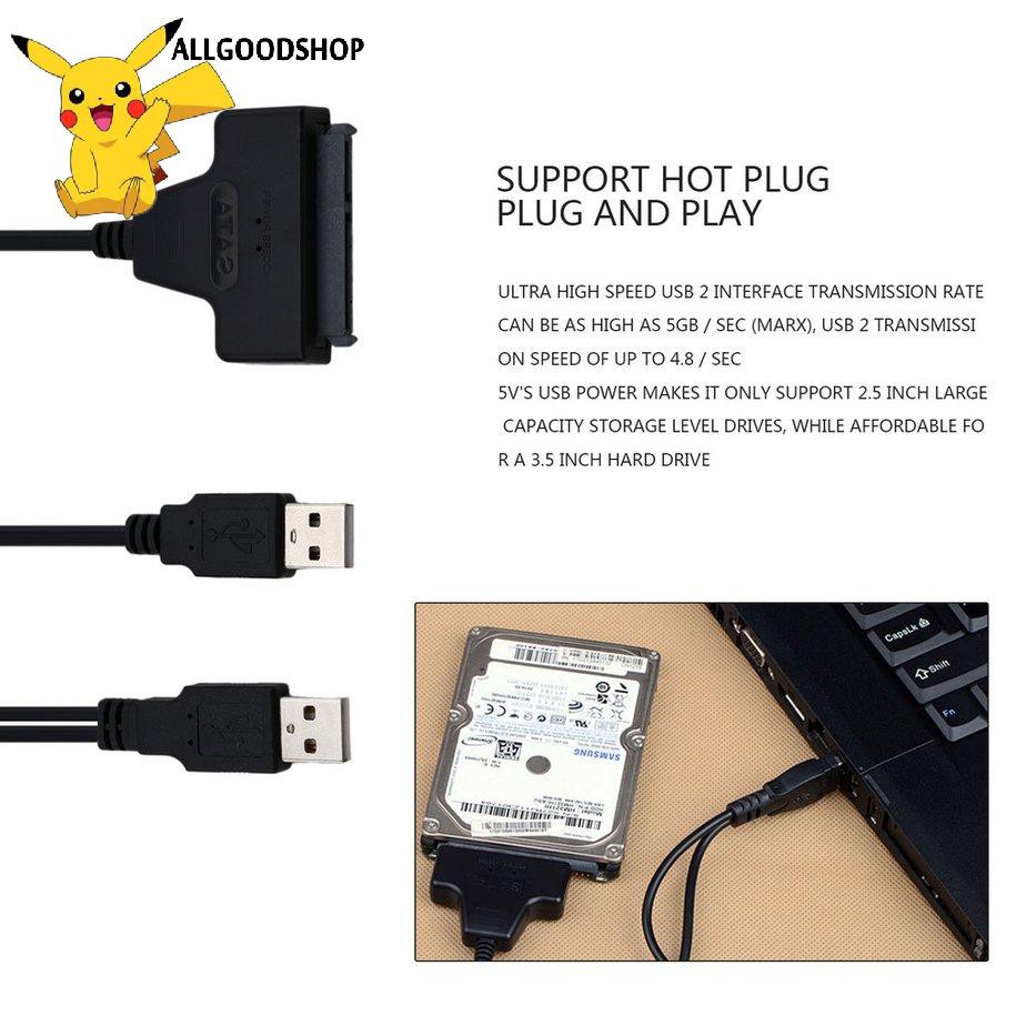 Dây cáp chuyển đổi USB 2.0 to 2.5inch 22Pin 7+15 ATA SATA 2.0 HDD/SSD chuyên dụng
