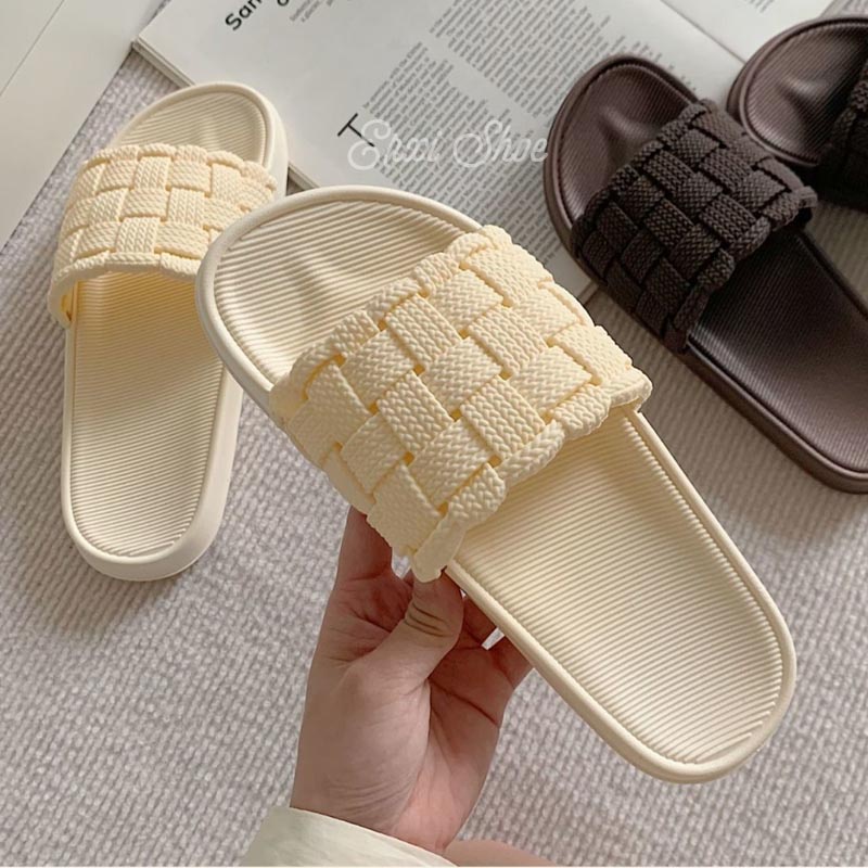 Oeggeo shop Dép Quai Ngang Đế Phẳng Đi Trong Nhà Cho Nữ