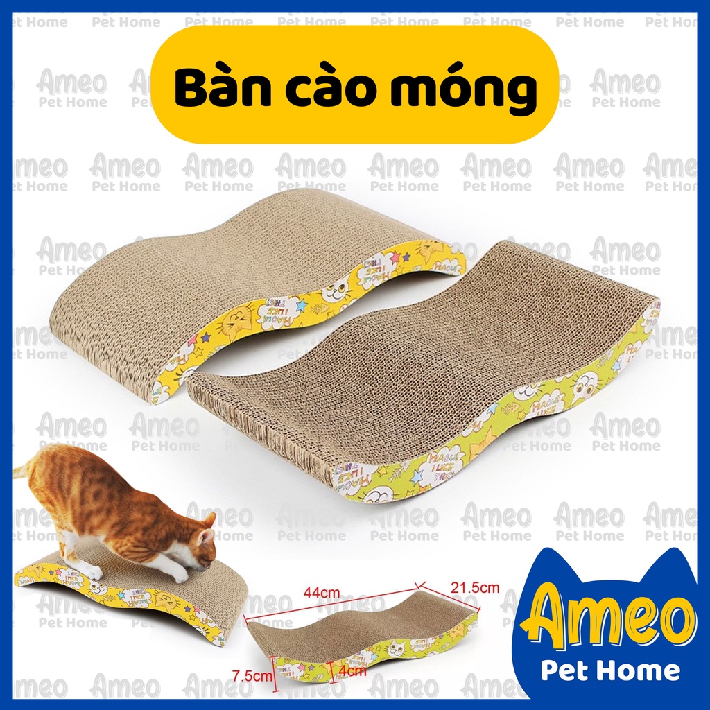 Bàn cào móng cho mèo tặng kèm catnip| Bàn cào móng sóng nước