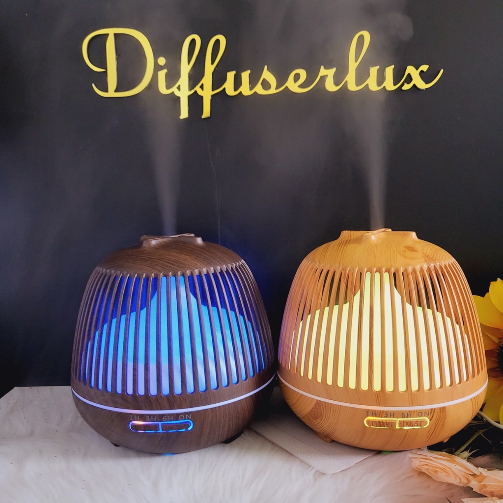 Máy xông tinh dầu hình lồng chim 550ml có đèn led 7 màu khuếch tán phun tinh dầu - DIFFUSER LUX