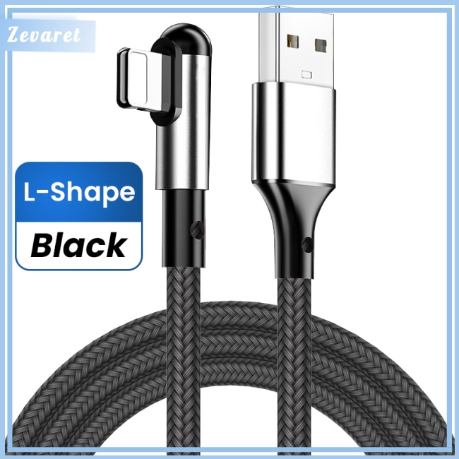 Dây Cáp Sạc Usb Nhanh Xoay 90 Độ Hình Chữ L Bằng Hợp Kim Nylon Tương Thích Với Iphone 13 12