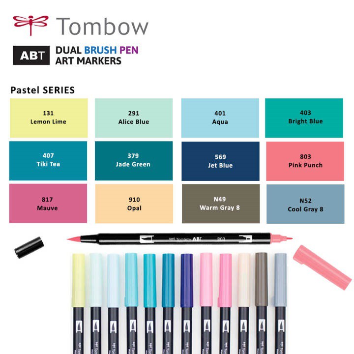 TONE PASTEL - BÚT CỌ TOMBOW ABT DUAL BRUSH PENS