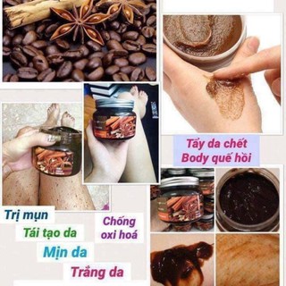 Tẩy da chết chiết xuất quế hồi và cafe của Nga - giúp da trắng sáng hơn, quế hồi giúp lấy lại độ đàn hồi săn chắc cho da
