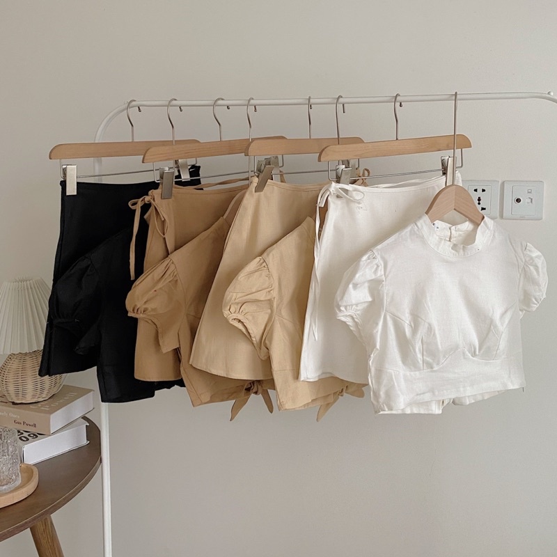 Sét áo croptop kèm chân váy 2 hàng thiết kế chuẩn L1 / Sét váy nữ Cuastore.vn