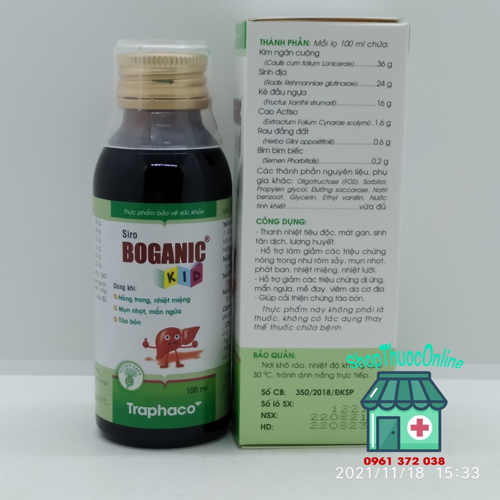 Siro Boganic Kid - Lọ 100ml