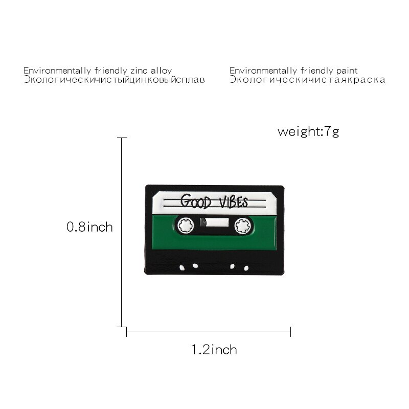 Huy hiệu cài áo thiết kế hình băng cát sét thời trang độc đáo dành cho cả nam và nữ