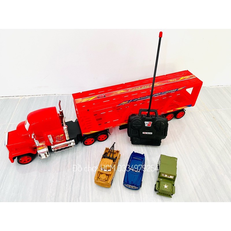 [LOẠI LỚN 60 CM ĐIỀU KHIỂN TỪ XA] Đồ chơi xe container chở 3 xe con dành cho bé thích mô hình xe rất đẹp và chất lượng