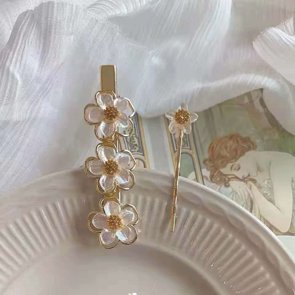 Bộ 2 Kẹp Tóc Hợp Kim Hình Hoa Thời Trang Cho Nữ