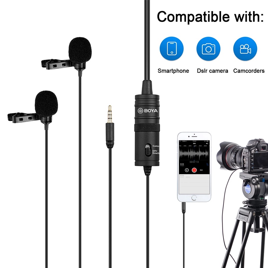 Micro thu âm đôi BOYA BY-M1DM cho máy ảnh và điện thoại - E3 Audio ...