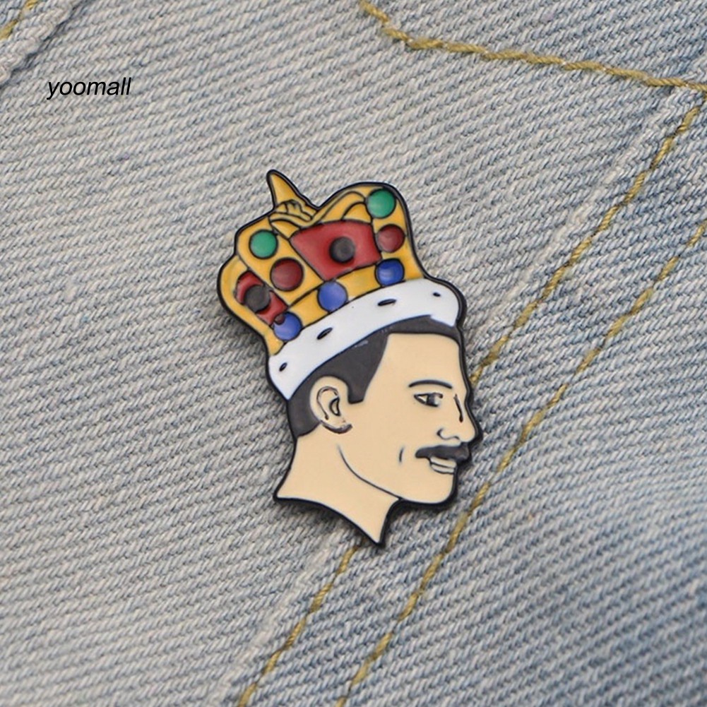 YOML✔Singer Band Music Art Freddie Mercury Brooch Pin Collar Jacket Enamel Badge