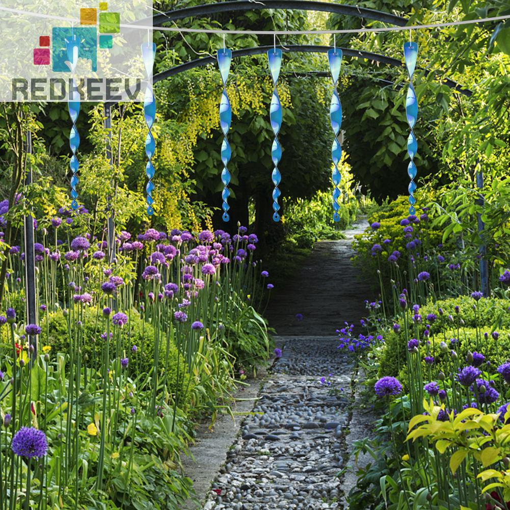 Set 6 Que Xoắn Ốc Phản Quang Đuổi Chim Trang Trí Sân Vườn