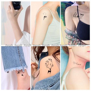 Nổ🔥Miếng dán hình xăm chữ chống thấm nước dành cho nữ